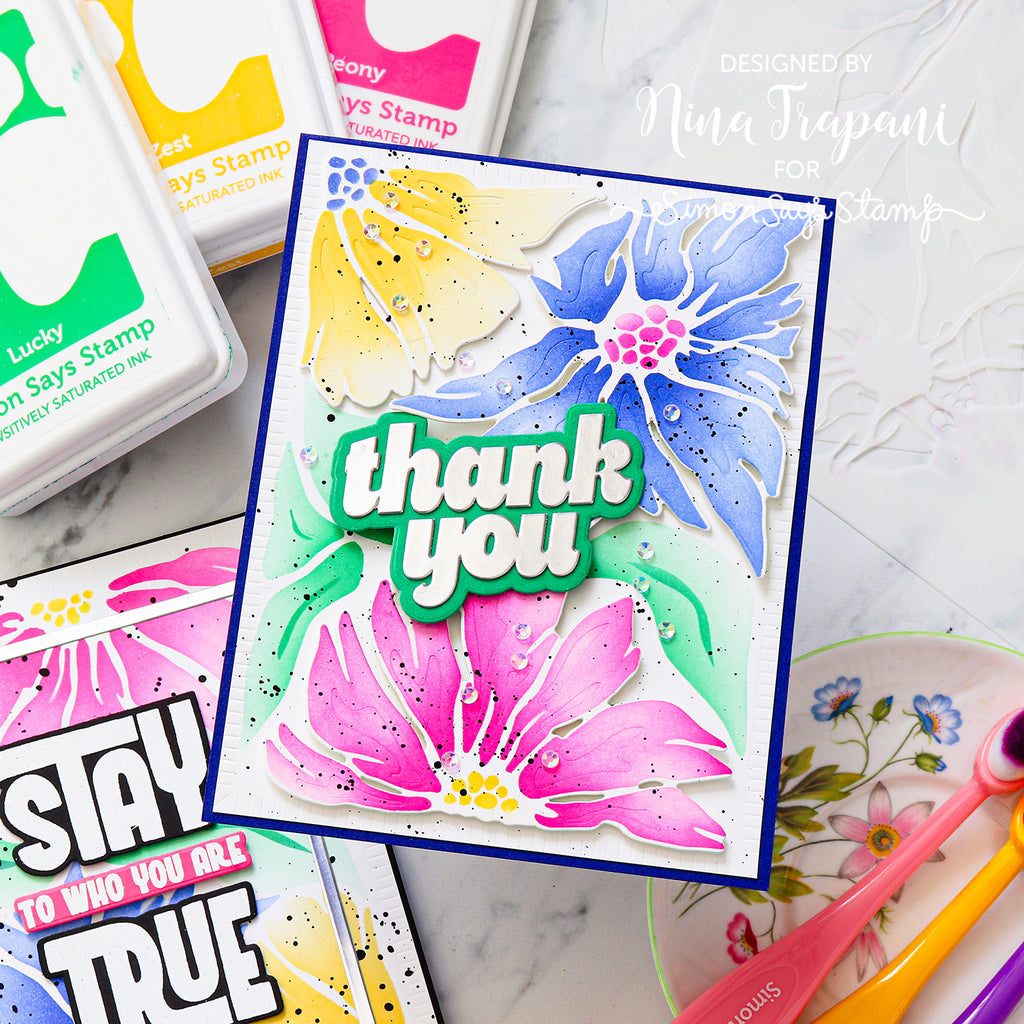 CZ Design Thank You Wafer Dies czd299 In My Heart Vibrant Floral Thank You Card | color-code:ALT02