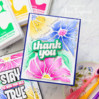 CZ Design Thank You Wafer Dies czd299 In My Heart Vibrant Floral Thank You Card | color-code:ALT02