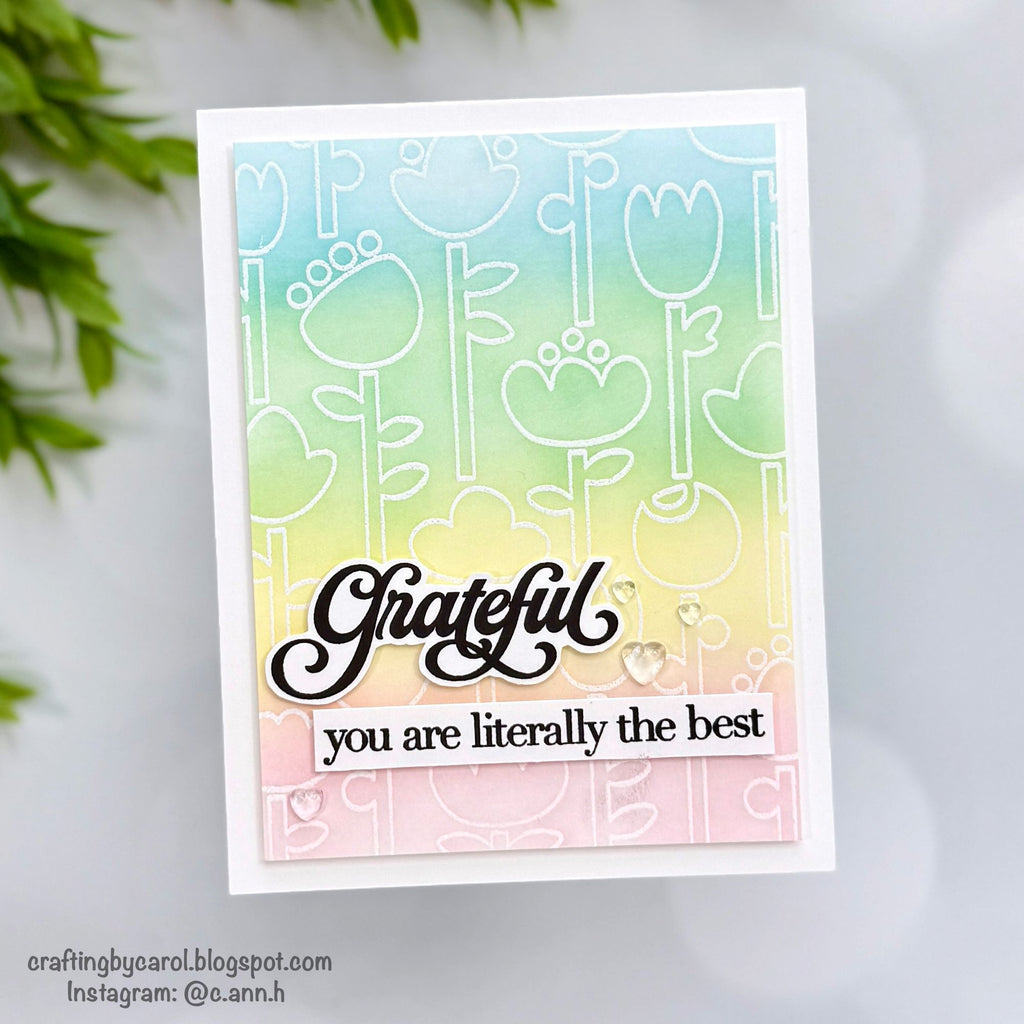 CZ Design Thanks Mom Wafer Dies czd300c In My Heart Grateful Flowers Card