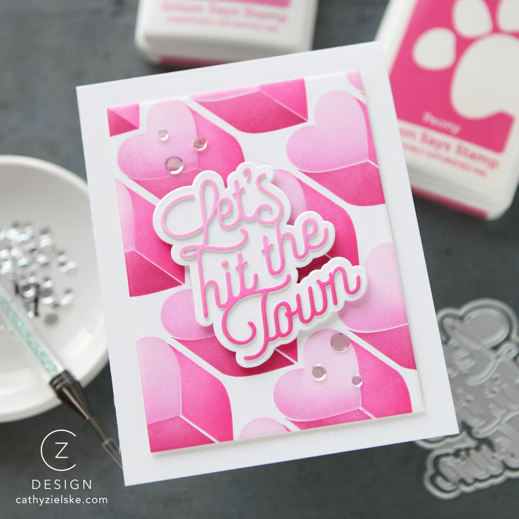 CZ Design Let's Hit the Town Wafer Dies czd295 Heart to Heart