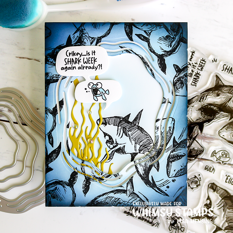 Whimsy Stamps Ripples Dies WSD193 Shark Week