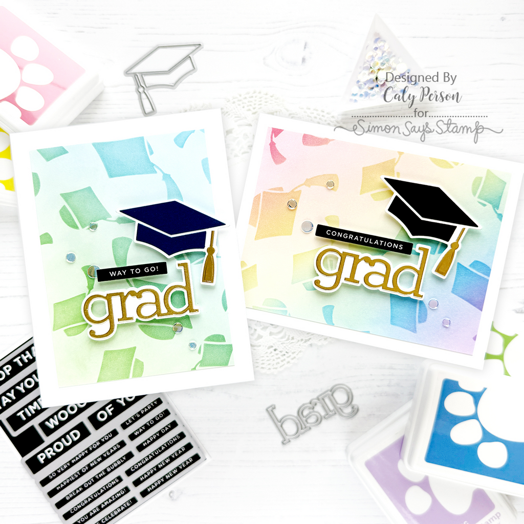 Simon Says Stamp! CZ Design GRAD WORD AND SHADOW Wafer Die czd89 Grad Cards | color-code:ALT01
