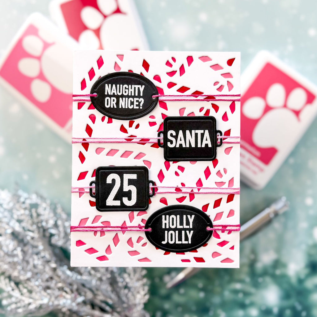 Simon Says Stamp Candy Cane Plate Wafer Die s1060 Sugar and Spice Holiday Card