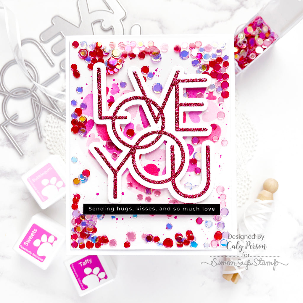 Simon Says Stamp Embellishment Mix Candy Hearts 1223ch Smitten Love You Card | color-code:ALT01