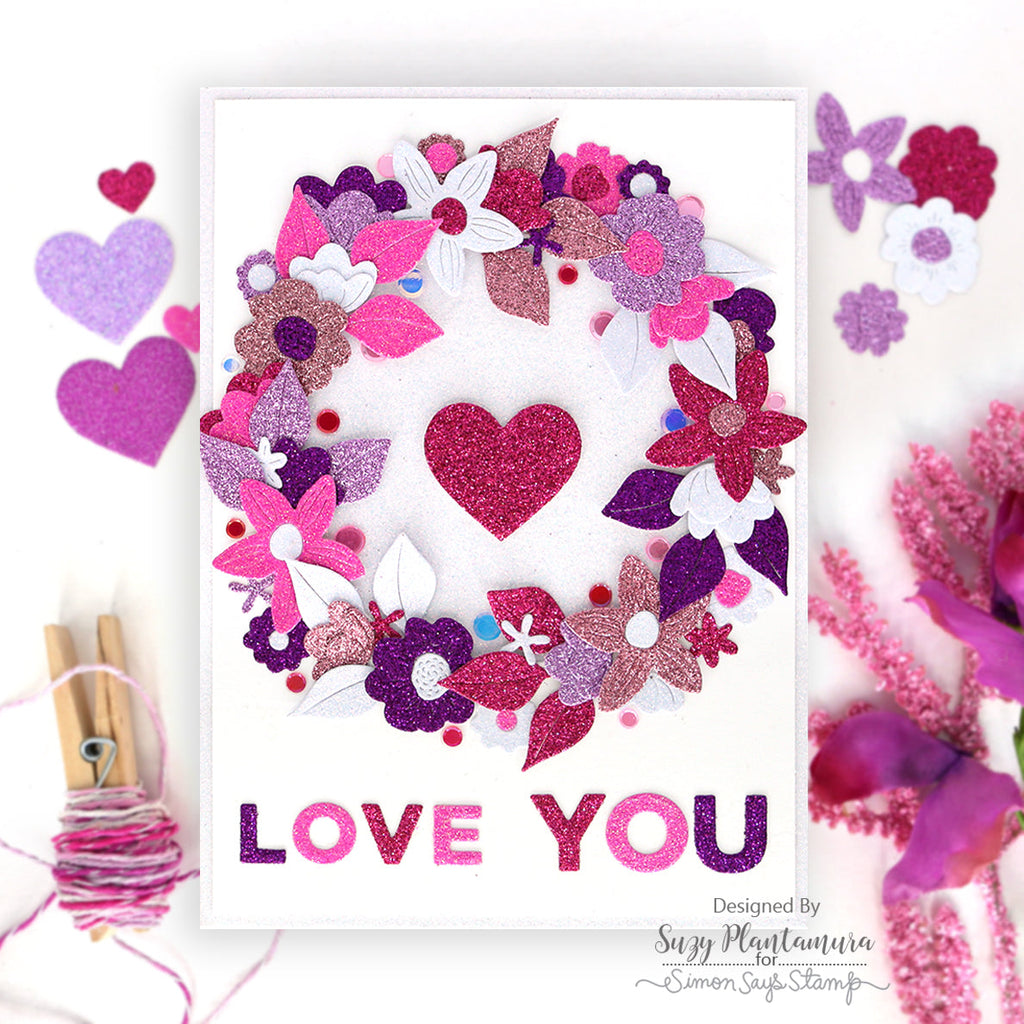 Simon Says Stamp Embellishment Mix Candy Hearts 1223ch Smitten Love You Card