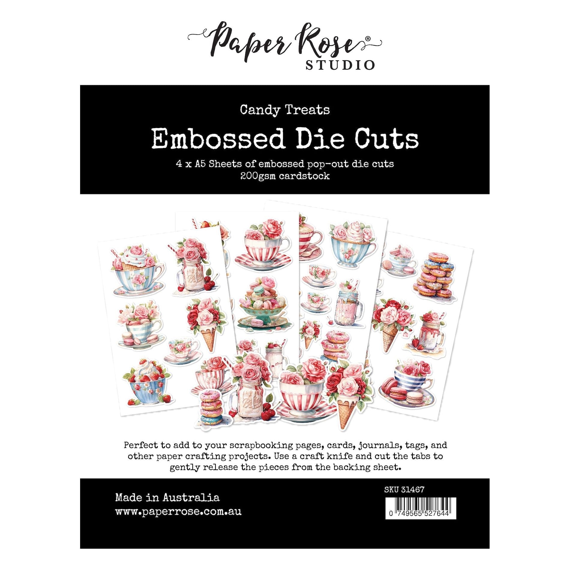 Paper Rose Candy Treats Embossed Die Cuts 31467