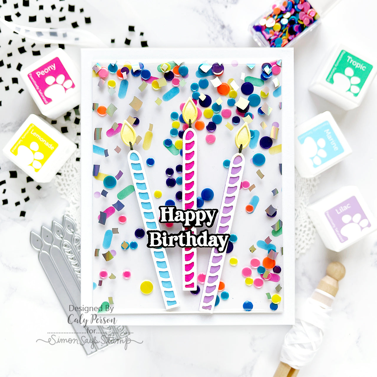 Simon Says Stamp Embellishment Mix Candy Buttons 0924cb Stamptember Birthday Card