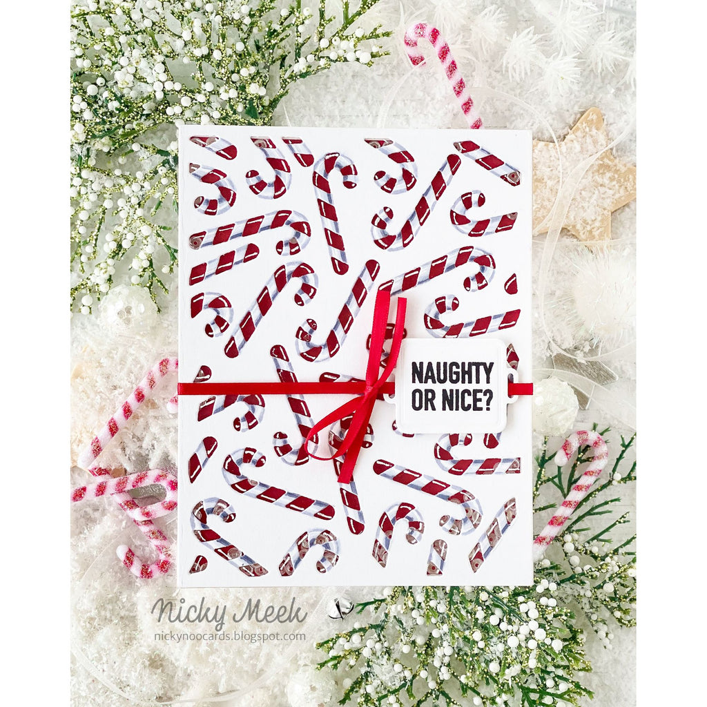 Simon Says Stamp Candy Cane Plate Wafer Die s1060 Sugar and Spice Christmas Card