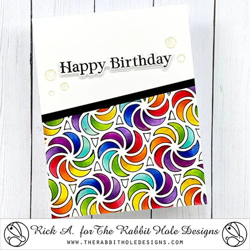 The Rabbit Hole Designs Candy Twist Stencil trh-004s happy birthday