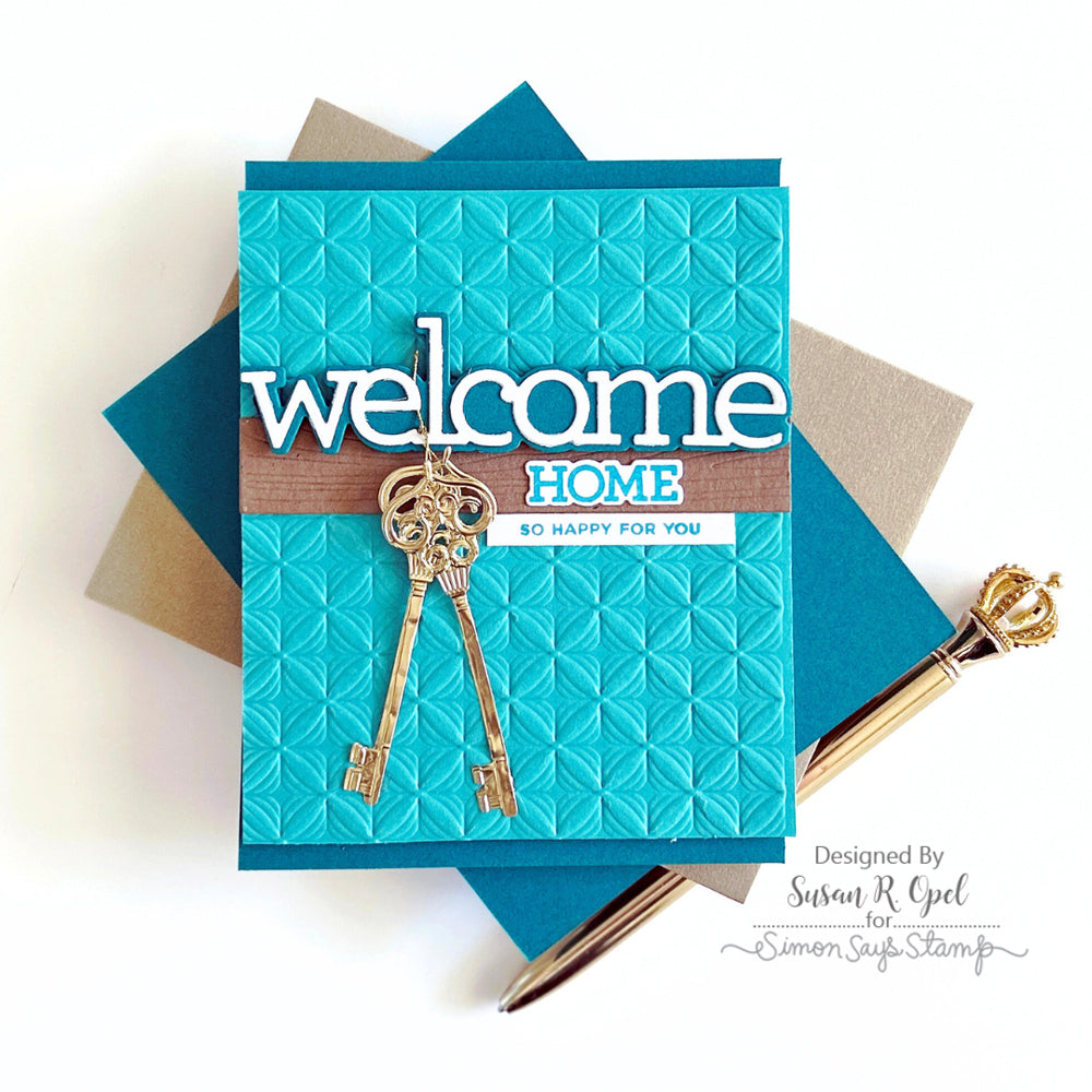 Simon Says Stamp Embossing Folder and Cutting Dies Captivating Keys sfd390 Celebrate New Home Card