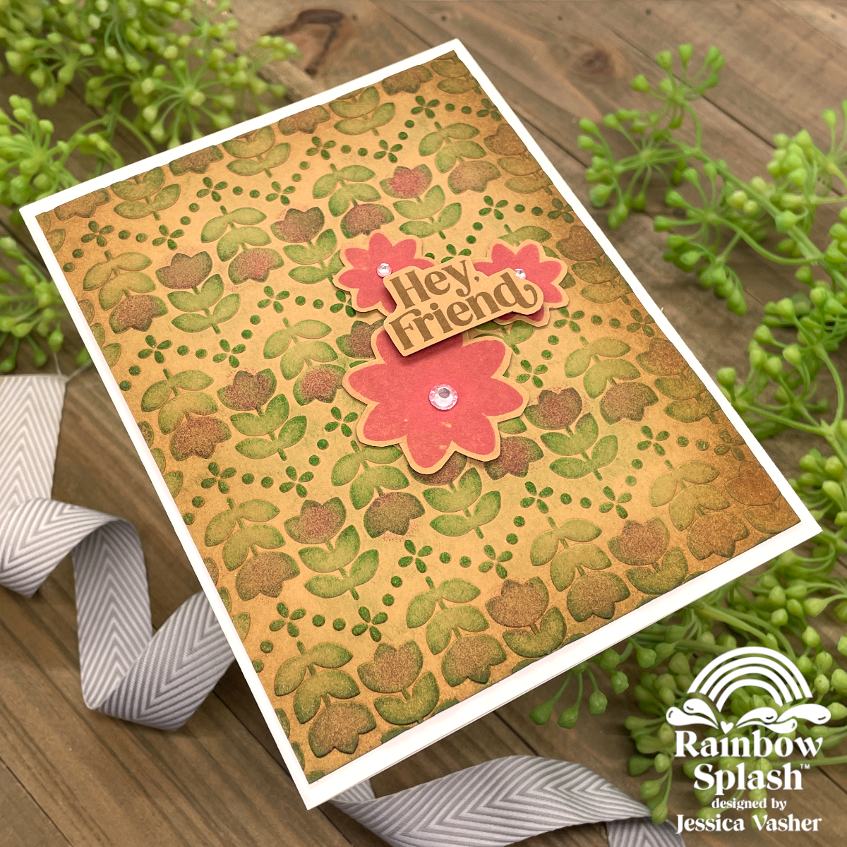 Rainbow Splash Cardstock Caramel rsc14 Friend Card