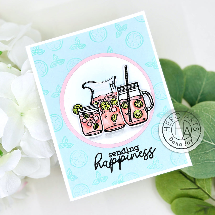 Hero Arts Lemonade Day Clear Stamp and Die Set SB370 sending happiness | color-code:ALT01