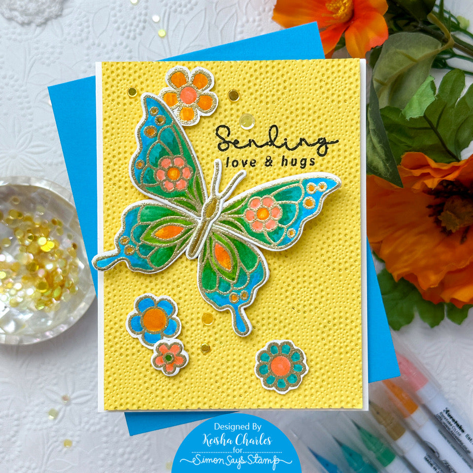 Simon Says Stamp Card Kit of the Month March 2024 Mix And Match Butterflies ck0324 Love and Hugs Card | color-code:ALT11
