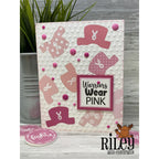Riley and Company Crafters Against Cancer Clear Stamp and Die Set cac2023 warriors wear pink