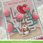Card with Quokka, hearts, and 'LOVE' text on a pink checkered background