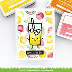 Card with a lemonade and fruit pattern