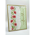 Card with floral design and 'faith' text on a white background
