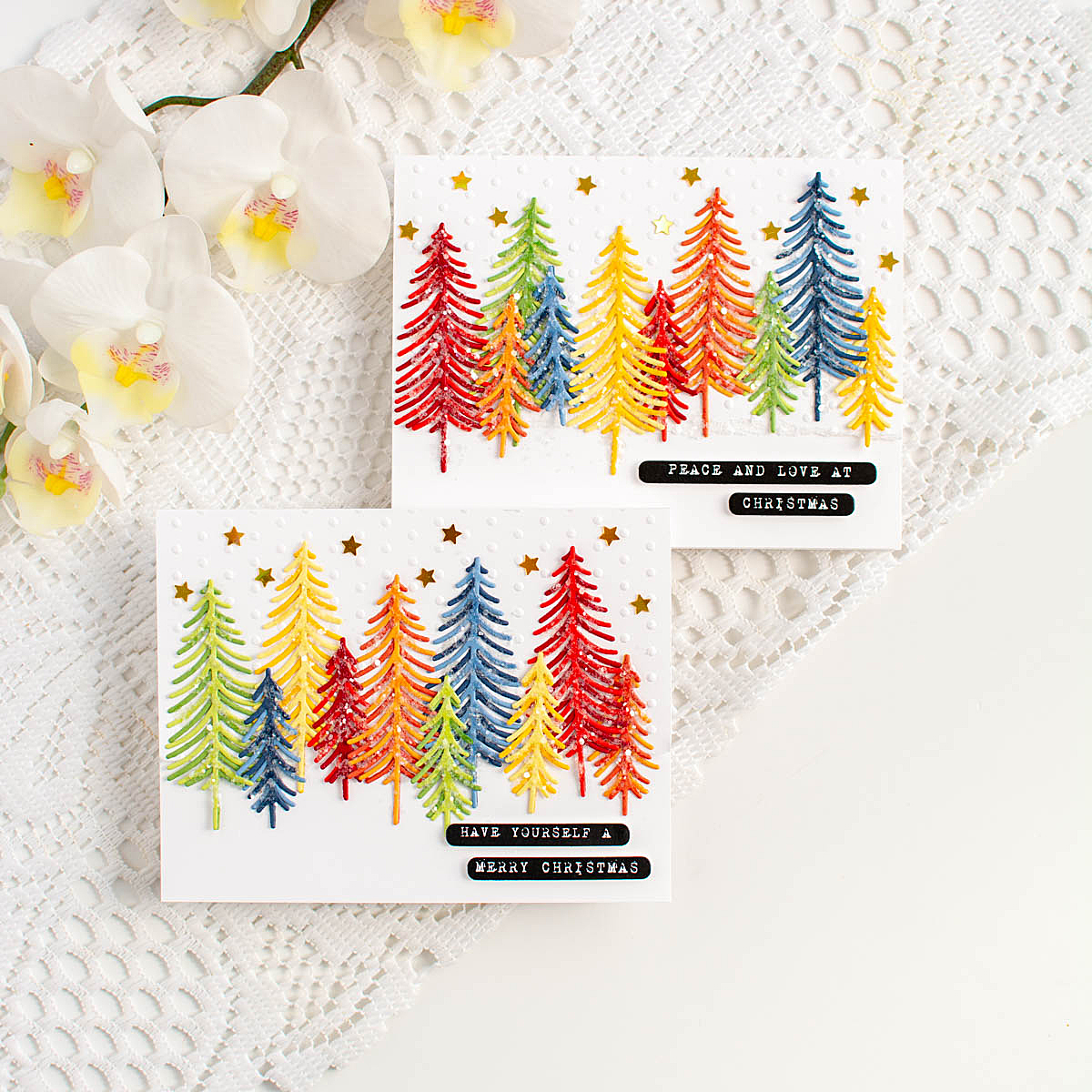 Simon Says Stamp Intricate Bottle Brush Trees Wafer Die s1054 Sugar and Spice Holiday Card | color-code:ALT03