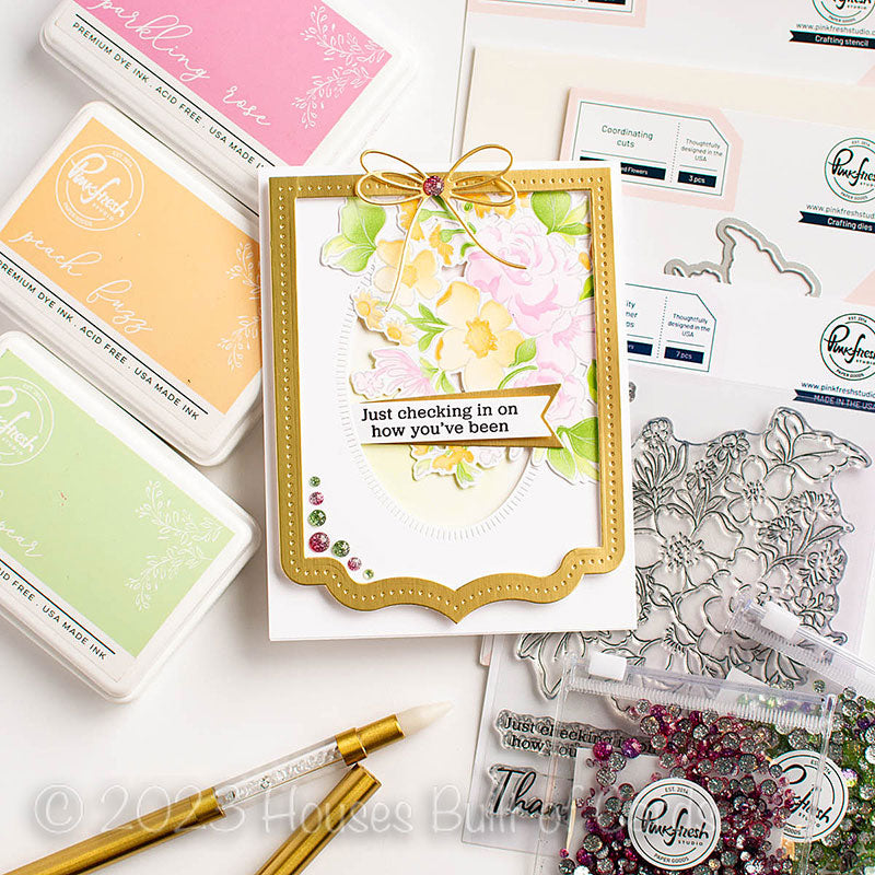 PinkFresh Studio Handpicked Flowers Clear Stamp Set 152822 Kind Gesture Card | color-code:ALT02