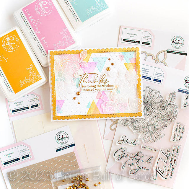 PinkFresh Studio Overlapping Triangles Stencil Set 212323 Layered Stenciling Card | color-code:ALT01