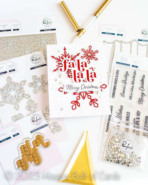 PinkFresh Studio Large Snowflakes Die Set Fa La La Christmas Card | color-code:ALT03