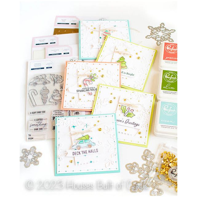 PinkFresh Studio Sparkle And Shine Hot Foil Plate Little Christmas Square Cards | color-code:ALT02
