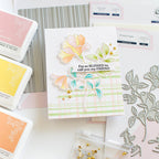Pinkfresh Studio Plaid Press Plates 245024 floral plaid card | color-code:ALT02