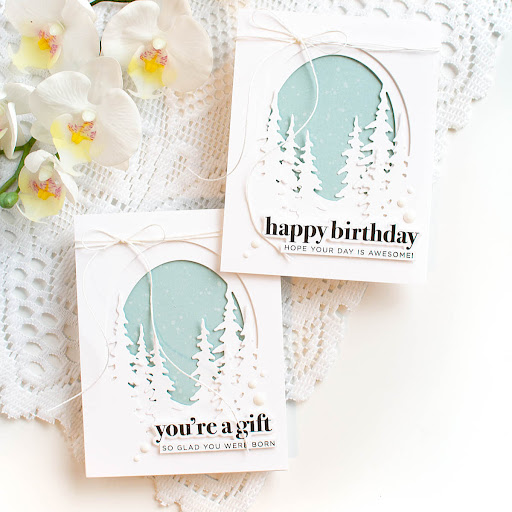 Simon Says Stamp Woodland Treescape Wafer Dies 1231sd DieCember Birthday Cards | color-code:ALT06