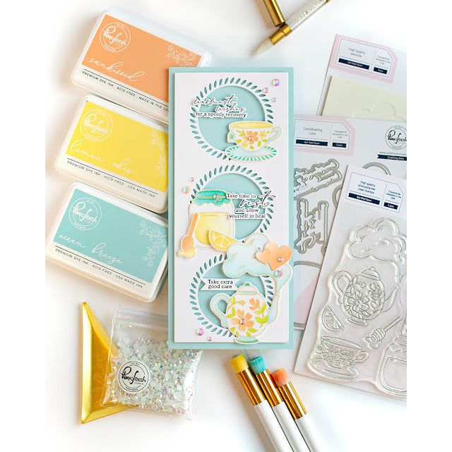 Pinkfresh Studio Get Well Soon Stencils 227824 Slimline Encouragement Card | color-code:ALT01