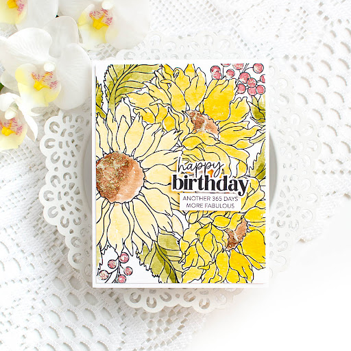 Simon Says Clear Stamp Sunflower Dreams 1294ss STAMPtember Birthday Card | color-code:ALT10