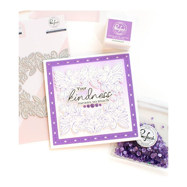 Pinkfresh Studio Floral Square Frame Press Plate 217723 Note Card | color-code:ALT02