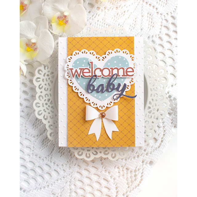Simon Says Stamp Lace Heart Wafer Dies 1074sdc Celebrate Baby Card | color-code:ALT08