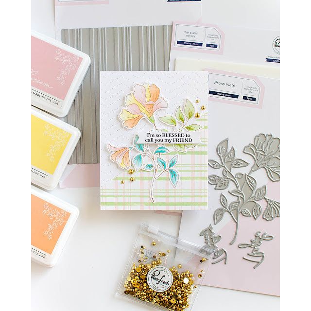 Pinkfresh Studio Amazing Things Press Plates 244224 Blessed You’re My Friend Card | color-code:ALT02