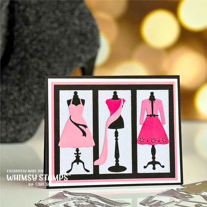 Whimsy Stamps Fashion Dresses Dies wsd262 pretty in pink
