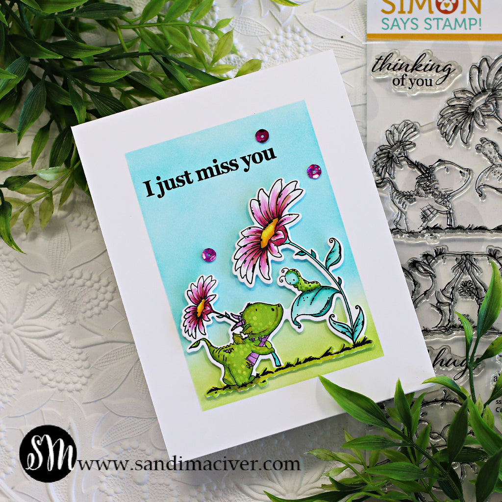 Simon Says Stamps And Dies Caring Thoughts set631ct Dear Friend Miss You Card | color-code:ALT03