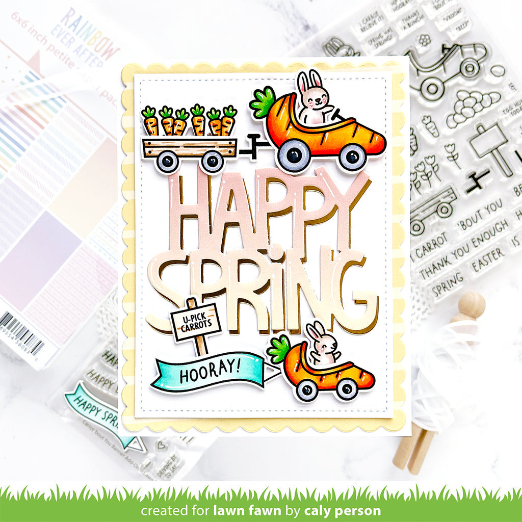 Lawn Fawn Carrot 'bout You Banner Add-On Clear Stamps lf3351 Hooray | color-code:alt1