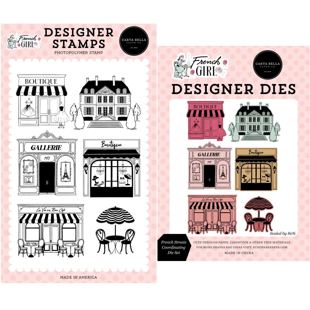 Carta Bella French Streets Clear Stamps And Dies Bundle