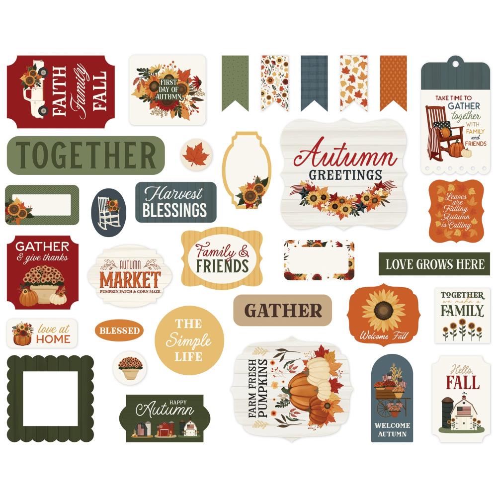 Carta Bella Americana Ephemera cba454024 Fall Sentiments