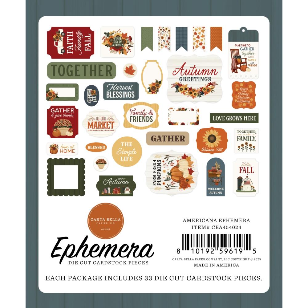 Carta Bella Americana Ephemera cba454024 Packaging View