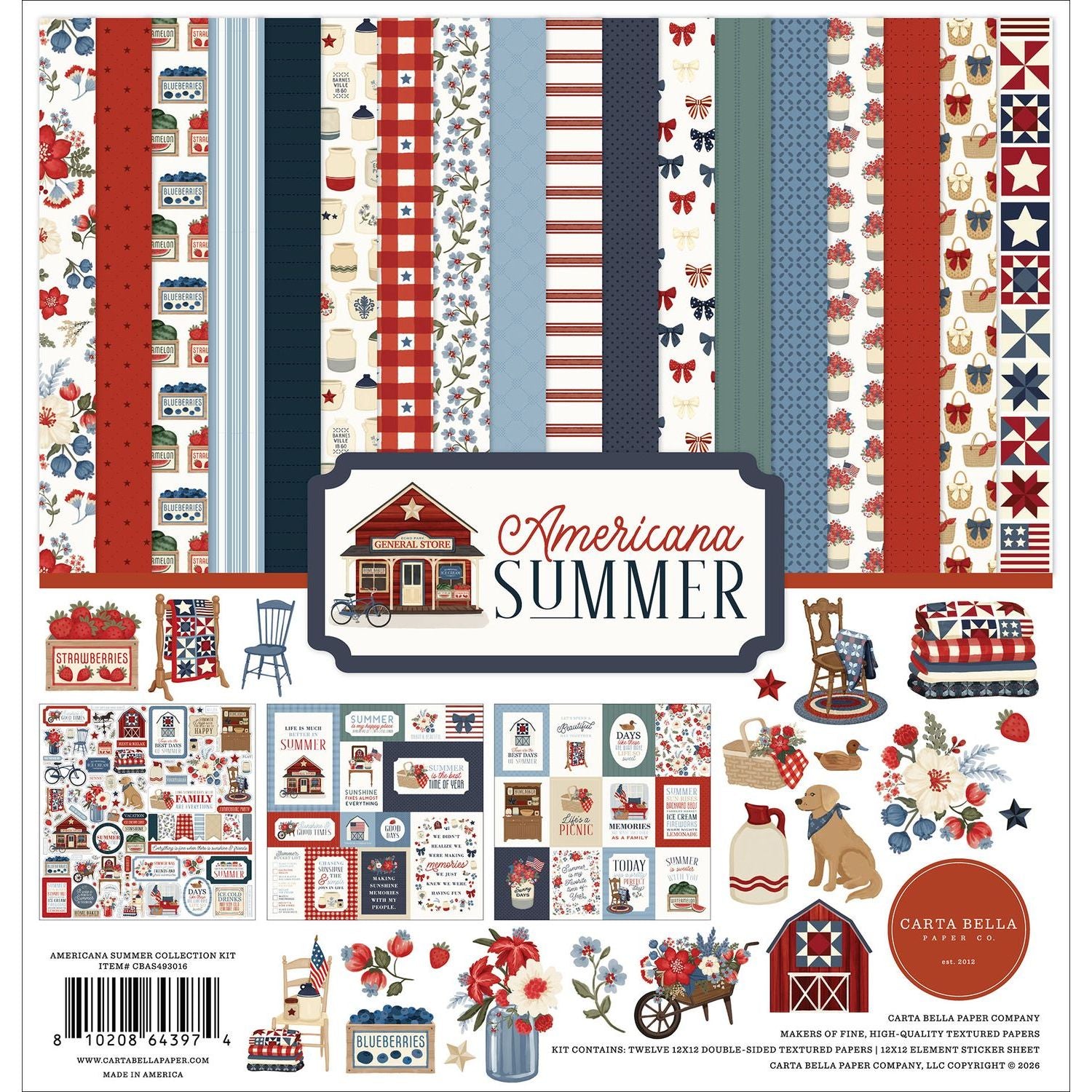 Carta Bella Americana Summer 12 x 12 Collection Kit cbas493016