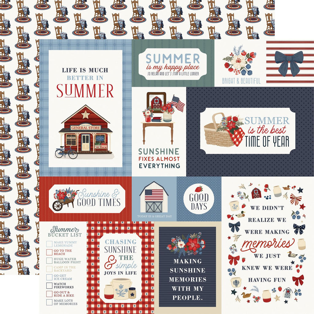Carta Bella Americana Summer 12 x 12 Collection Kit cbas493016 Good Times Sentiments