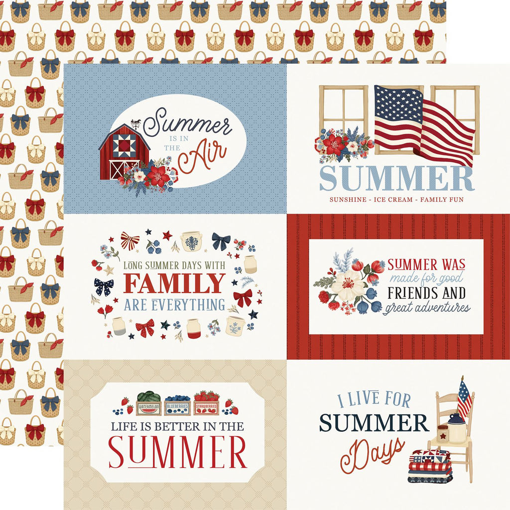Carta Bella Americana Summer 12 x 12 Collection Kit cbas493016 Sunshine Ice Cream Family Fun Sentiments