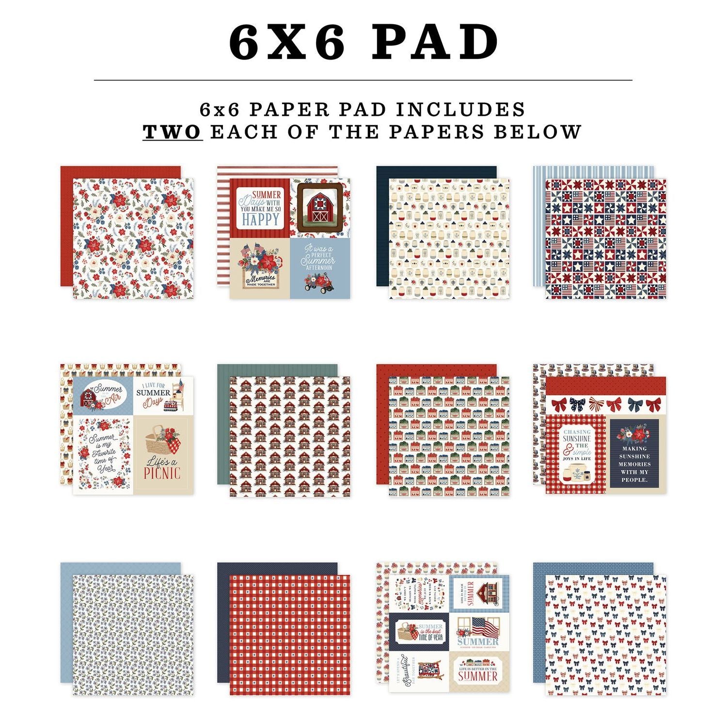 Carta Bella Americana Summer 6 x 6 Paper Pad cbas493023 Product Images