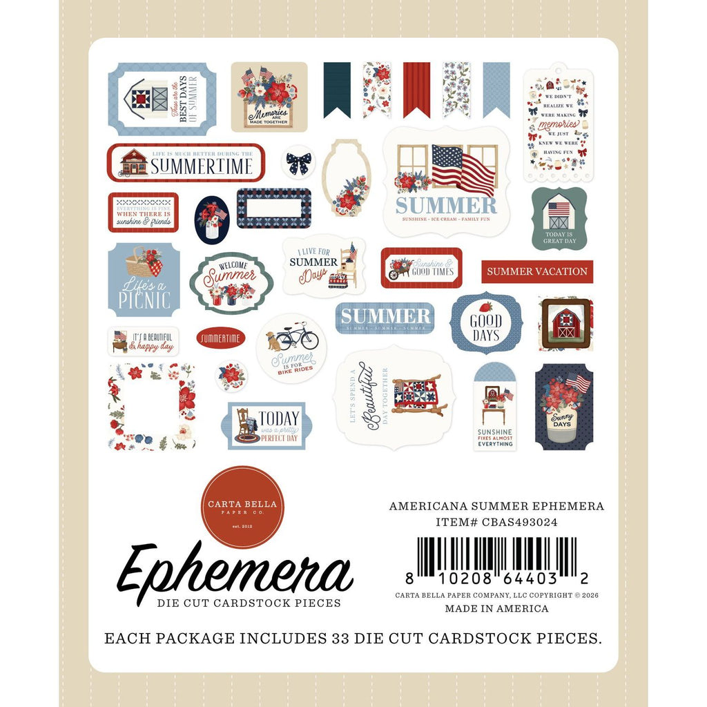 Carta Bella Americana Summer Ephemera cbas493024 Packaging View