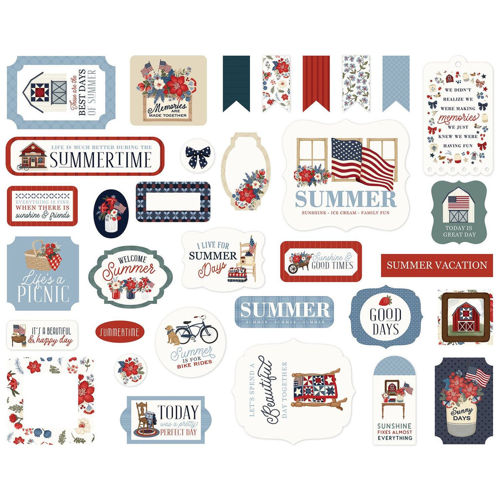 Carta Bella Americana Summer Ephemera cbas493024 Patriotic Images