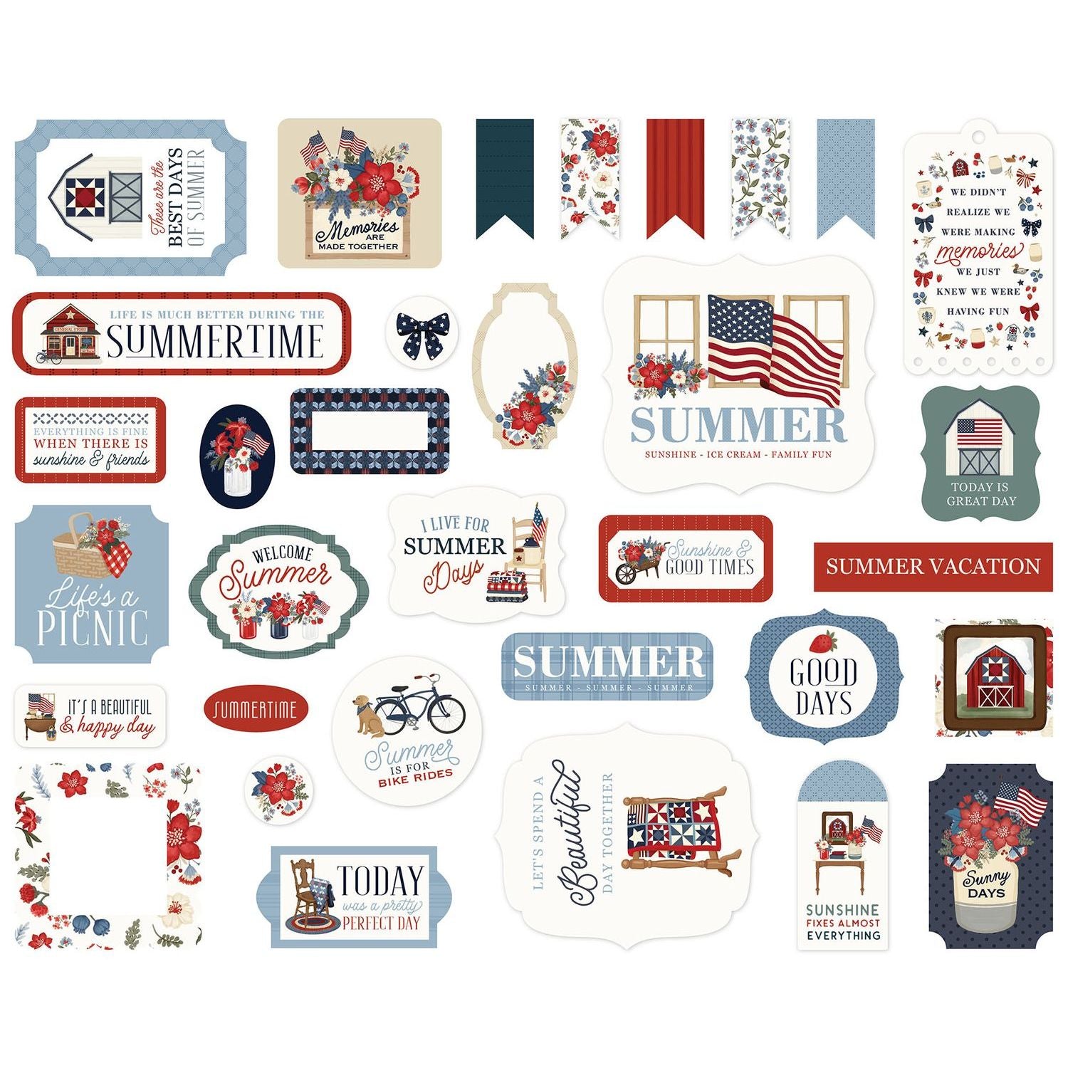Carta Bella Americana Summer Ephemera cbas493024 Patriotic Images