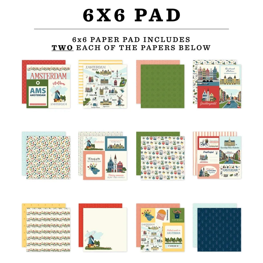 Carta Bella Amsterdam 6 x 6 Paper Pad cbad544023 Detailed Pattern Images