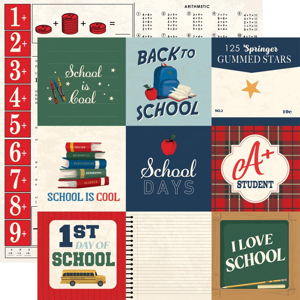 Carta Bella Back To School 12 x 12 Mega Bundle cbbts401050 4X4 Journaling Cards