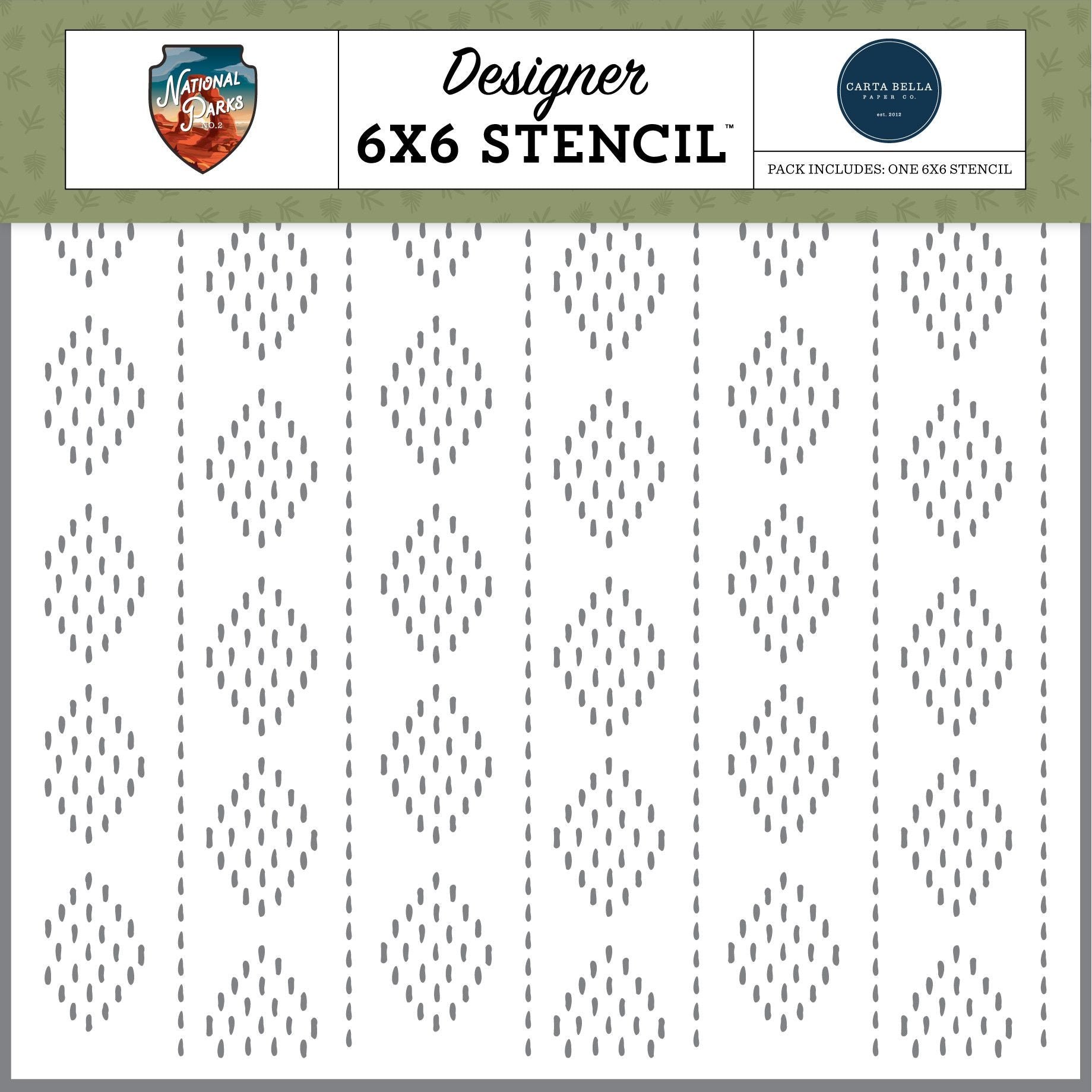 Carta Bella Backcountry Diamonds 6 x 6 Stencil cbnt504033