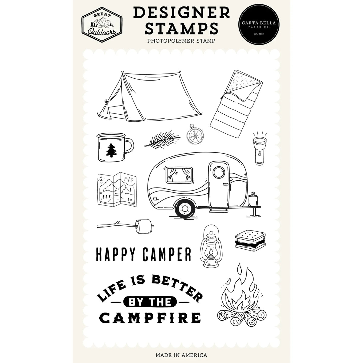 Carta Bella Camping Icons Clear Stamps cbout542041